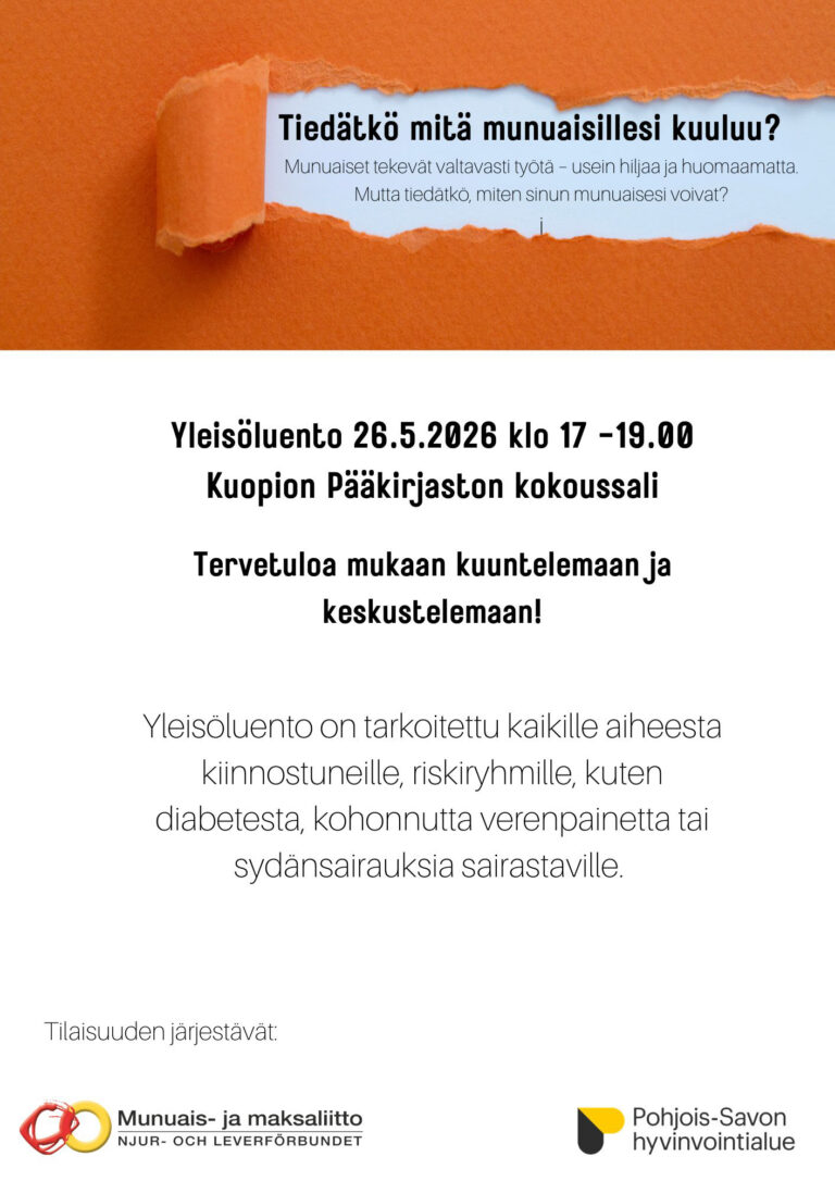Tiedätkö mitä munuaisillesi kuuluu? -luento